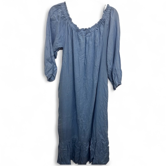 Zara Blue Long Sleeve Dress with Ruffle Detail - Picture 2 of 3